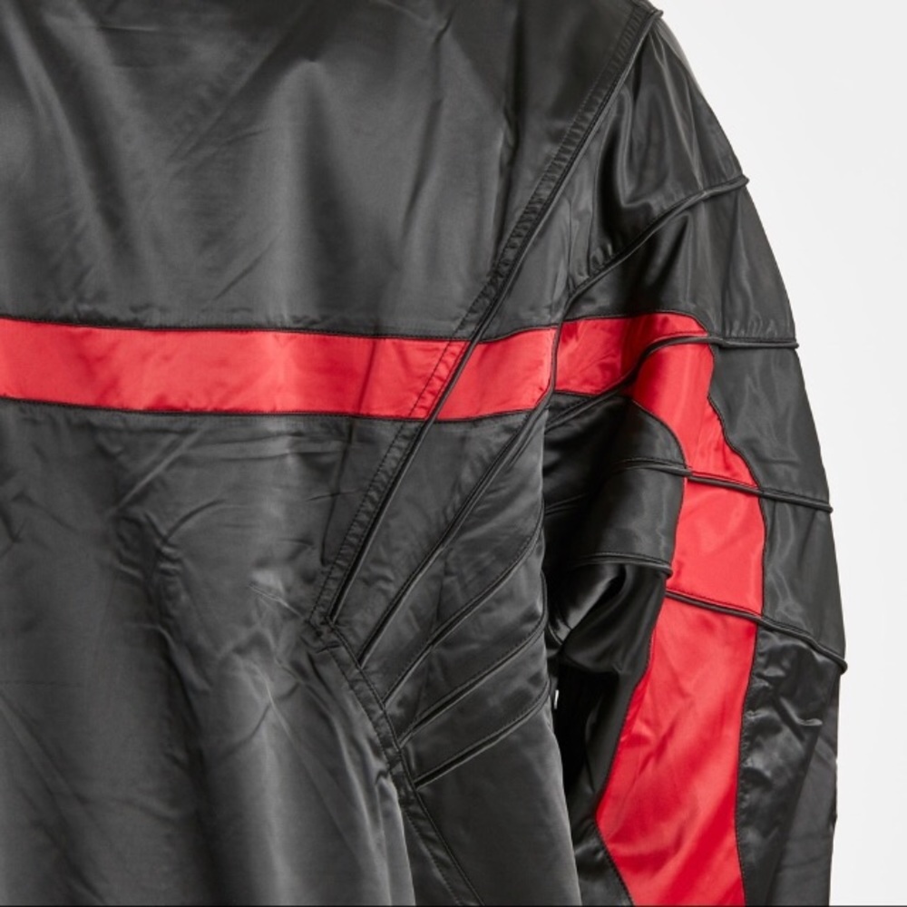 Air Jordan Satin Jacket Black Red JE16 - Picture 7 of 8